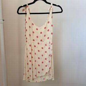 Reformation cream polka dot dress